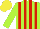 Silk - Lime green, red stripes, yellow cap