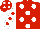 Silk - Red, white spots, red spots on white sleeves, red cap, white spots
