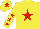 Silk - Yellow, red star, yellow sleeves with red stars, yellow cap with red star
