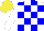 Silk - White and blue check, Yellow cap