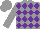 Silk - Grey, purple diamonds, grey sleeves, grey cap