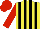 Silk - Yellow and black stripes, red sleeves, red cap