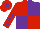 Silk - Red and purple (quartered), red sleeves, purple stars, red cap, purple star