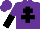 Silk - Purple, black cross of lorraine, purple and black halved sleeves, purple cap