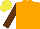 Silk - Orange, brown sleeves, yellow cap