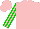 Silk - pink, green stripes on sleeves
