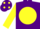 Silk - PURPLE, yellow disc & sleeves, purple cap, yellow spots