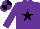 Silk - Purple, black star, quartered cap