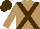 Silk - light brown, dark brown cross belts, dark brown cap
