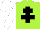 Silk - Lime green, black cross of lorraine, white sleeves and cap