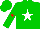 Silk - Green, red and white star, red star on sleeves, green cap