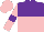 Silk - Purple and pink halved horizontally, pink cap, purple armlets on pink sleeves