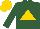 Silk - Hunter green,  gold triangle, gold cap