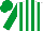 Silk - White body, emerald green striped, emerald green arms, emerald green cap