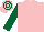 Silk - Pink, dark green sleeves, hooped cap