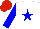 Silk - White, Blue star and sleeves, Red cap