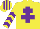 Silk - Yellow, Purple cross of Lorraine, Yellow sleeves, Purple chevrons, Yellow and Purple striped cap