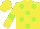 Silk - Yellow, lime green spots and armlets, yellow cap