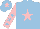 Silk - Light blue, pink star, pink sleeves, light blue stars, light blue cap, pink star