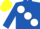 Silk - Royal Blue, large White spots, Yellow cap