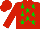 Silk - Red, green stars, red sleeves, red cap