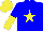 Silk - Blue, yellow star, blue and yellow halved sleeves, yellow cap