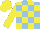 Silk - Light Blue and Yellow check, Yellow sleeves and cap