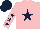 Silk - pink, dark blue star, dark blue stars on sleeves, dark blue cap