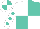 Silk - White and turquoise quartered, white sleeves, turquoise spots, quartered cap