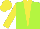 Silk - Lime green, yellow triangular panel on front, yellow 'sd' on back, yellow sleeves, yellow cap