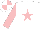 Silk - White, pink star, pink sleeves, quartered cap