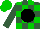 Silk - Hunter green, green blocks, black ball, green cap