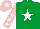 Silk - Emerald green, white star, pink sleeves, white stars, pink cap, white star