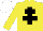 Silk - Yellow, Black cross of Lorraine, White cap