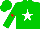 Silk - Green, white star, red star on sleeves, green cap