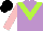 Silk - Mauve body, lime green chevron, pink arms, black cap