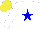 Silk - White, blue star, Yellow cap