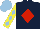 Silk - Dark blue, red diamond, yellow sleeves, light blue diamonds and cap