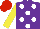 Silk - Purple, white spots, yellow sleeves, red cap