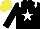 Silk - Black, white star and epaulets, yellow cap