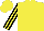 Silk - Yellow, black horse, yellow sleeves, black stripes, yellow cap,