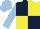 Silk - Dark blue and yellow (quartered), light blue sleeves and cap