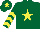 Silk - Dark green, yellow star, chevrons on sleeves, dark green cap, yellow star