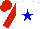 Silk - White, blue star, red sleeves and cap