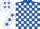 Silk - Royal Blue and White check, White sleeves, Royal Blue stars and stars on cap
