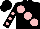 Silk - Black, large pink spots, pink dots on sleeves