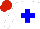 Silk - White, blue cross, red cap