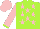 Silk - Lime, pink stars, lime cuffs on pink sleeves, pink cap