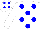 Silk - White, blue spots, white sleeves, blue spots on cap