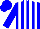 Silk - Blue, white vertical stripes